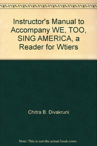 Book Instructor's Manual To Accompany We, Too, Sing America, A Reader For Wtiers free