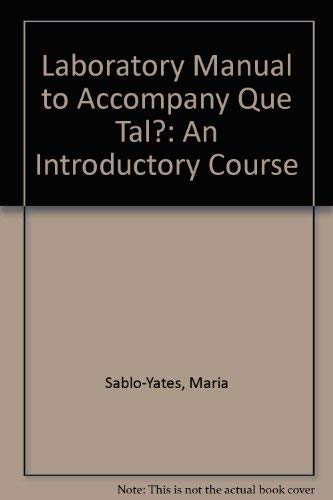 Book Laboratory Manual to Accompany Que Tal?: An Introductory Course free