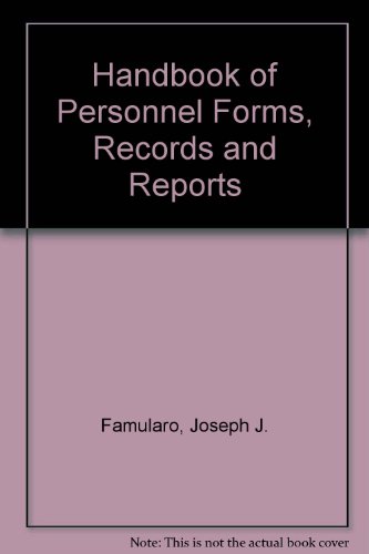 Book Handbook of Personnel Forms, Records and Reports free