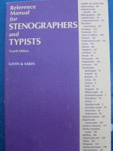Book Reference Manual for Stenographers and Typists free