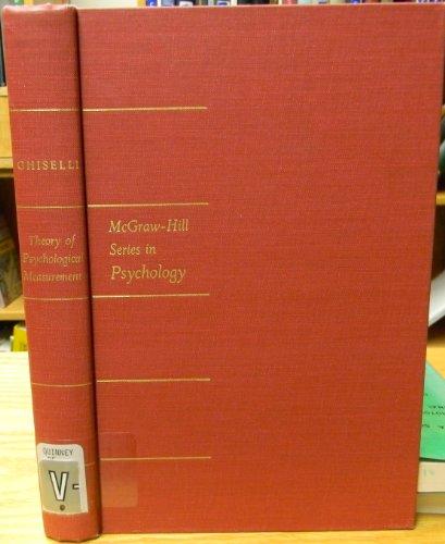Book Theory Of Psychological Measurement (psychology S.) free