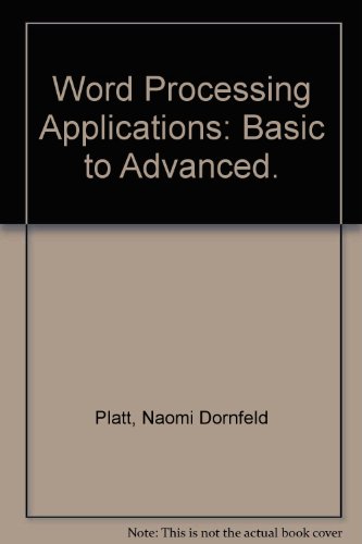 Book Word Processing Applications: Basic to Advanced free