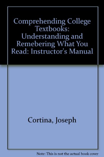 Book Comprehending college textbooks: Steps to understanding and remembering what you read free