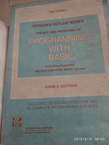 Book Schaum's Outline of Theory and Problems of Programming With Basic (Schaum's outline series) free