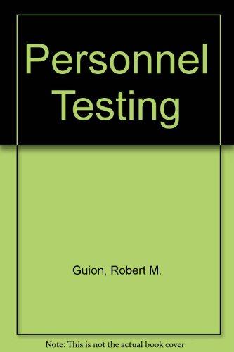 Book Personnel Testing (McGraw-Hill Series in Psychology) free