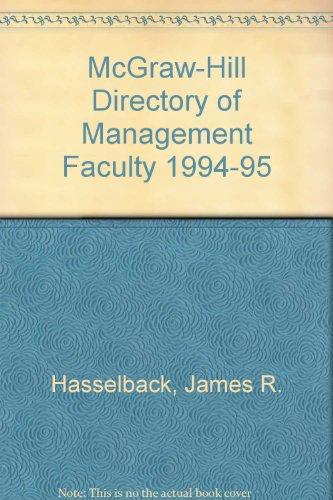 Book The McGraw-Hill Directory of Management Faculty, 1994-1995 free