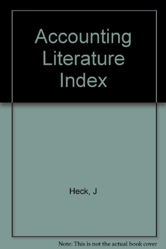 Book Accounting Literature Index free