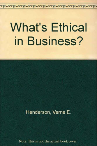 Book What's Ethical in Business? free