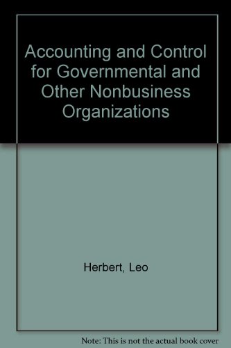 Book Accounting and Control for Governmental and Other Nonbusiness Organizations free
