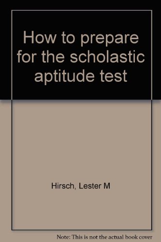 Book How To Prepare For The Scholastic Aptitude Test free