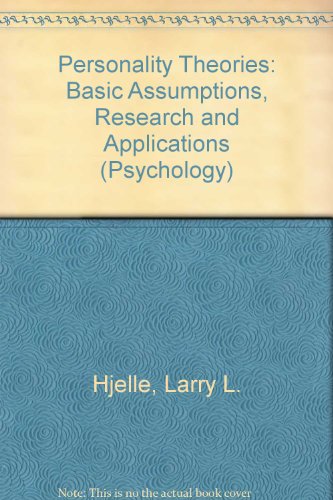 Book Personality theories: Basic assumptions, research, and applications (Psychology) free