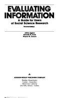 Book Evaluating Information: A Guide for Users of Social Science Research free