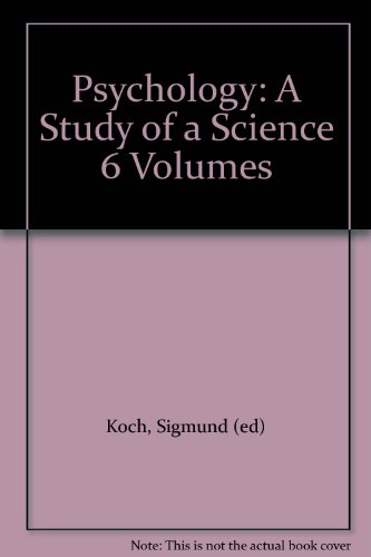 Book Psychology: A Study of a Science 6 Volumes free