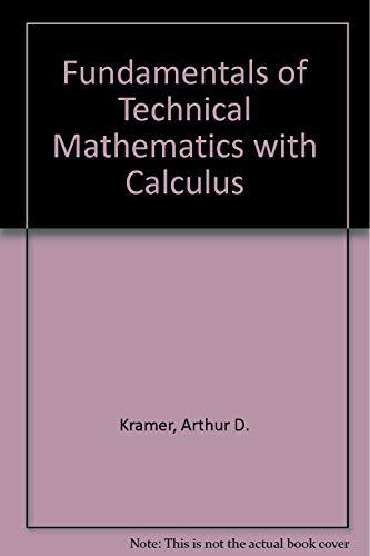 Book Fundamentals Of Technical Mathematics With Calculus free
