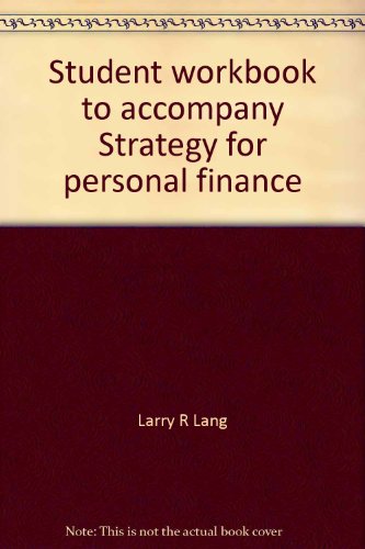 Book Student Workbook To Accompany Strategy For Personal Finance free