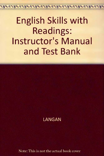 Book English Skills With Readings: Instructor's Manual And Test Bank free