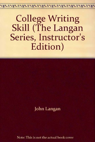 Book College Writing Skill (the Langan Series, Instructor's Edition) free