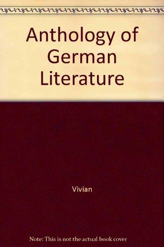 Book Anthology Of German Literature (mcgraw-hill Anthology Of German Literature) free
