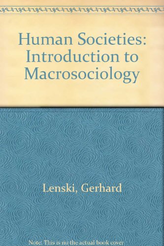Book Human Societies: An Introduction To Macrosociology free