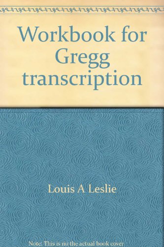 Book Workbook For Gregg Transcription (diamond Jubilee Series) free