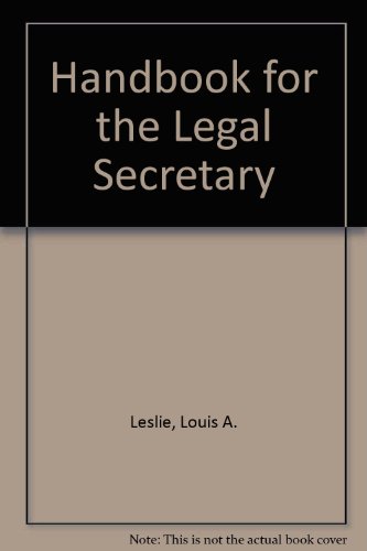 Book Handbook for the Legal Secretary free