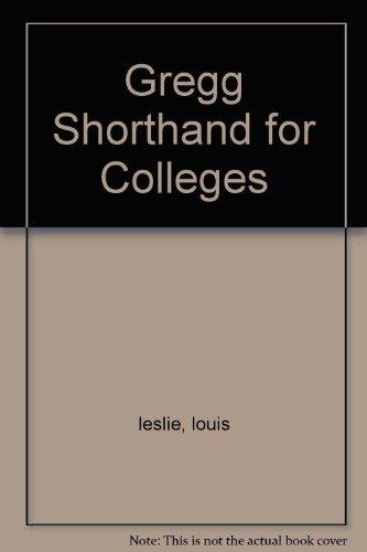 Book Gregg Shorthand for Colleges free