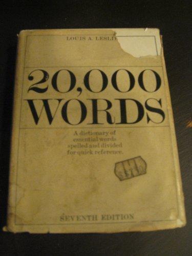 Book 20,000 Words: Spelled and Divided for Quick Reference free