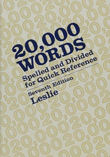 Book 20,000 words: Spelled and divided for quick reference free