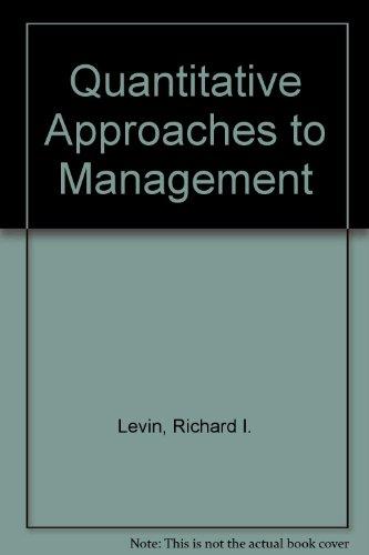 Book Quantitative Approaches to Management free