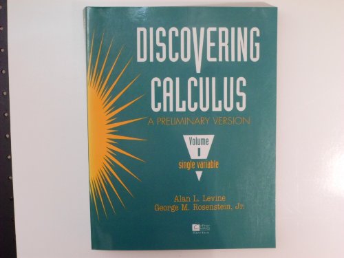 Book Discovering Calculus: A Preliminary Version Single-Variable free