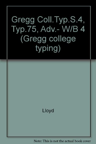 Book Typing 75: Advanced/gregg College Typing, Series Four/includes Workguide free