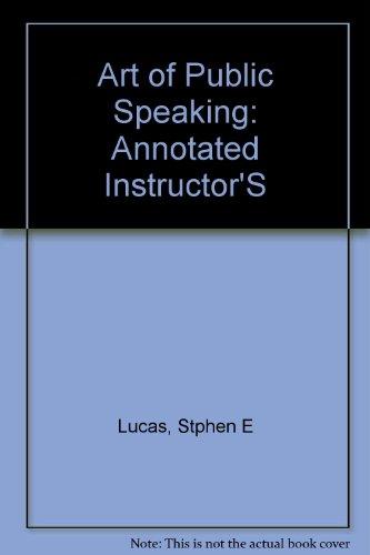 Book Art of Public Speaking: Annotated Instructor's free
