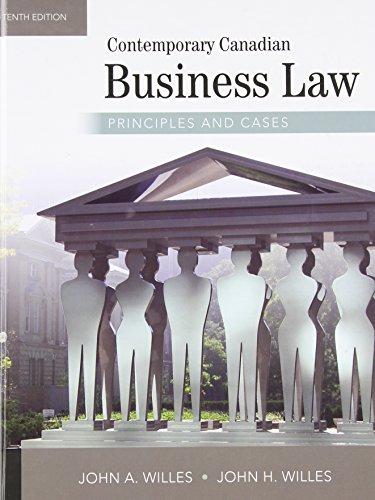 Book Contemporary Canadian Business Law: Principles and Cases (McGraw-Hill series in psychology) free