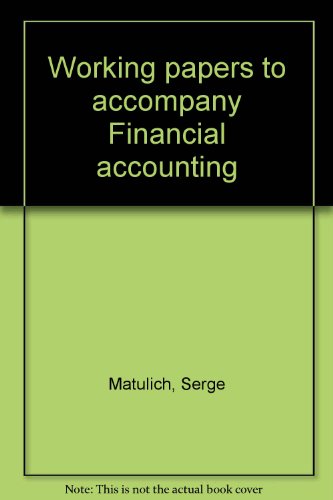 Book Working Papers To Accompany Financial Accounting free