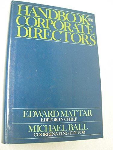 Book Handbook for Corporate Directors free