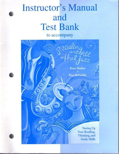 Book Reading And All That Jazz, Instructor's Manual And Test Bank free