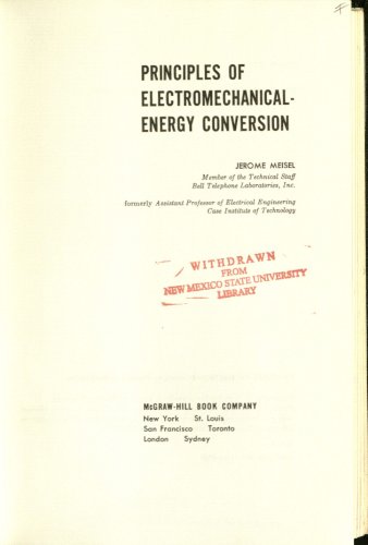Book Principles Of Electro-mechanical Energy Conversion free