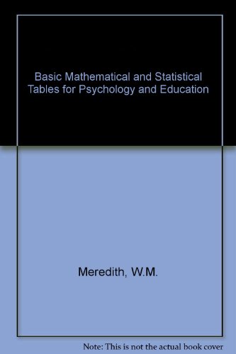 Book Basic Mathematical And Statistical Tables For Psychology And Education free