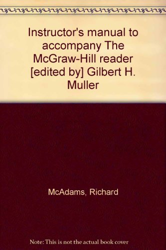 Book Instructor's Manual To Accompany The Mcgraw-hill Reader [edited By] Gilbert H. Muller free