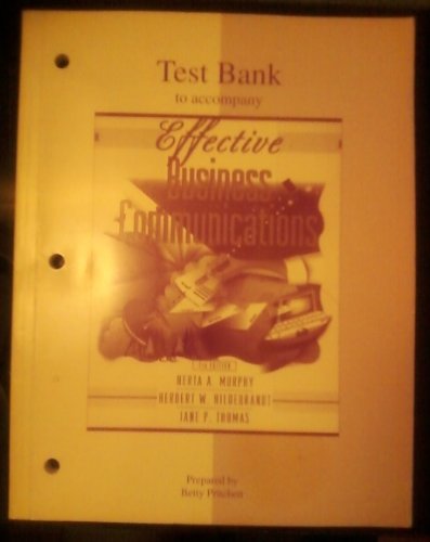 Book Test Bank: Tb Effective Business Communication free