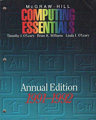 Book Mcgraw-hill Computing Essentials: Annual Edition 1991-1992 (schaum's Outlines) free