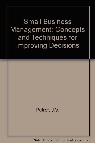 Book Small Business Management;: Concepts And Techniques For Improving Decisions (mcgraw-hill Series In Management) free