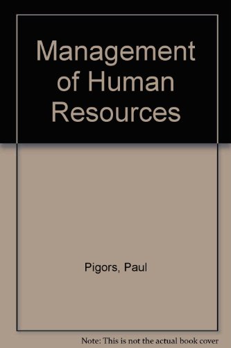 Book Management of human resources;: Readings in personnel administration free
