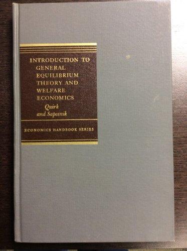 Book Introduction To General Equilibrium Theory And Welfare Economics free