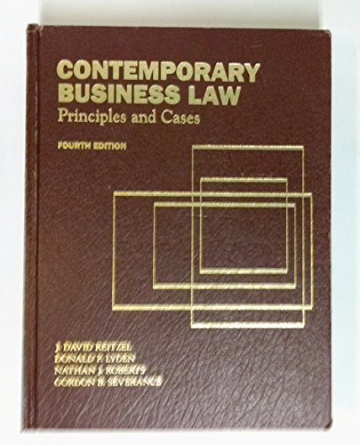 Book Contemporary Business Law: Principles and Cases free