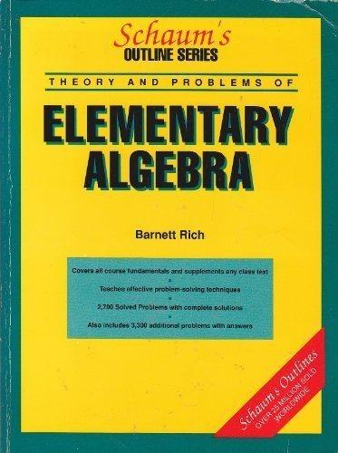 Book Theory and Problems of Elementary Algebra (Schaum's Outline Series) free