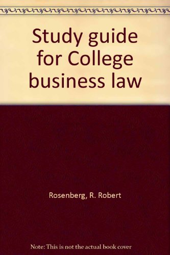 Book Study Guide For College Business Law free
