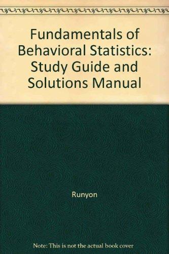 Book Fundamentals of Behavioral Statistics free