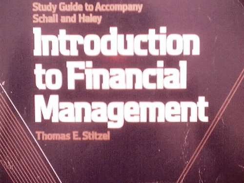 Book Study Guide To Accompany Schall And Haley Introduction To Financial Management free