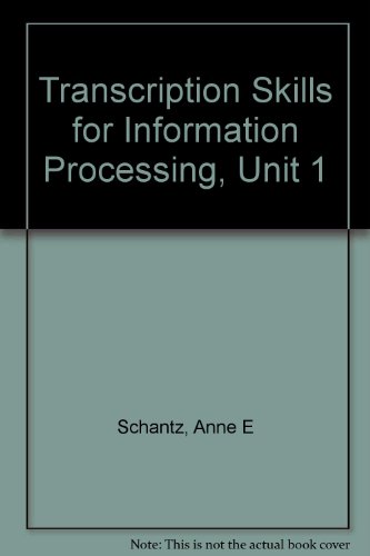 Book Transcription Skills for Information Processing: Incorporating a Sequenced Language Arts Program : Unit 1 free